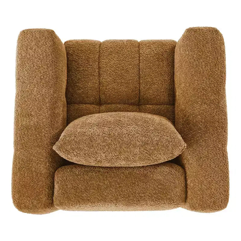 Chaise pivotante Hyleory à cadre en bois, rembourrage en tissu doux, rotation à 360°, design ergonomique confortable pour le salon et le bureau
