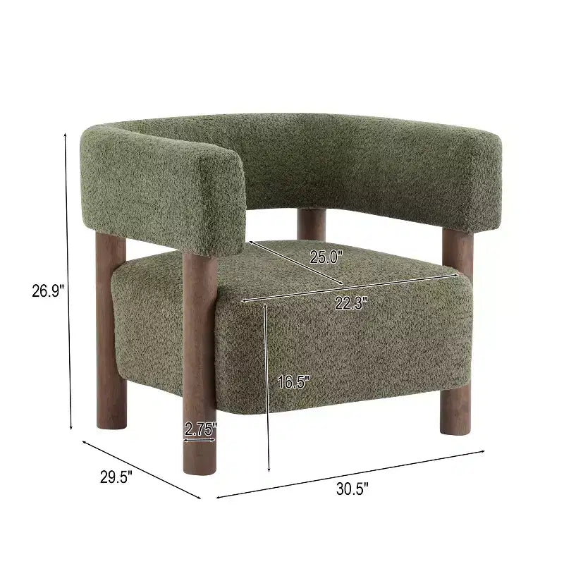 Fauteuil d'appoint rembourré en boucle Bram de Christopher Knight Home en bois d'hévéa avec dossier ouvert incurvé