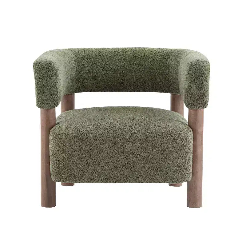 Fauteuil d'appoint rembourré en boucle Bram de Christopher Knight Home en bois d'hévéa avec dossier ouvert incurvé