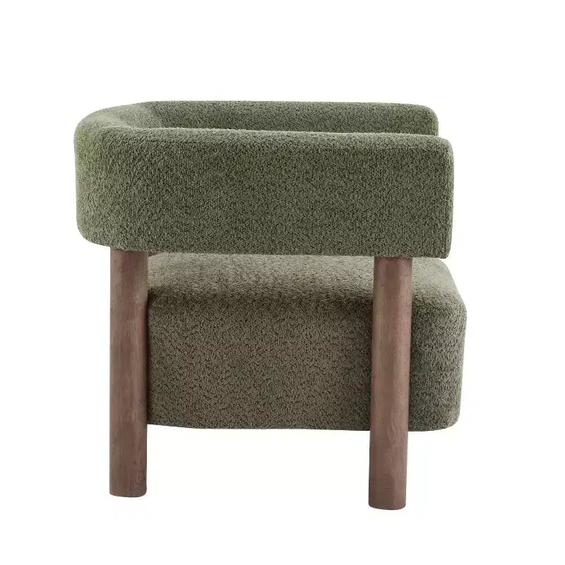 Fauteuil d'appoint rembourré en boucle Bram de Christopher Knight Home en bois d'hévéa avec dossier ouvert incurvé
