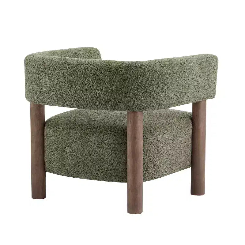 Fauteuil d'appoint rembourré en boucle Bram de Christopher Knight Home en bois d'hévéa avec dossier ouvert incurvé