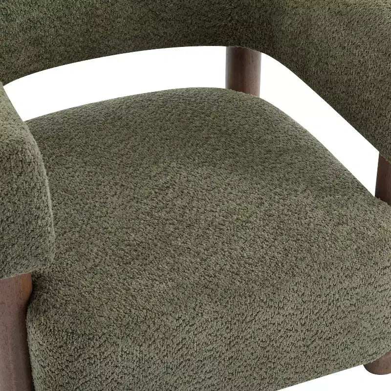 Fauteuil d'appoint rembourré en boucle Bram de Christopher Knight Home en bois d'hévéa avec dossier ouvert incurvé