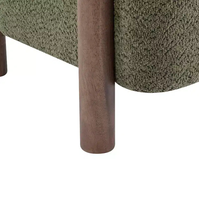 Fauteuil d'appoint rembourré en boucle Bram de Christopher Knight Home en bois d'hévéa avec dossier ouvert incurvé