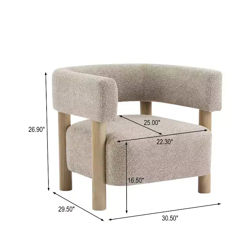 Fauteuil d'appoint rembourré en boucle Bram de Christopher Knight Home en bois d'hévéa avec dossier ouvert incurvé