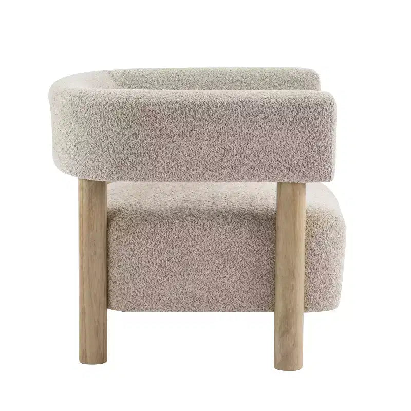 Fauteuil d'appoint rembourré en boucle Bram de Christopher Knight Home en bois d'hévéa avec dossier ouvert incurvé