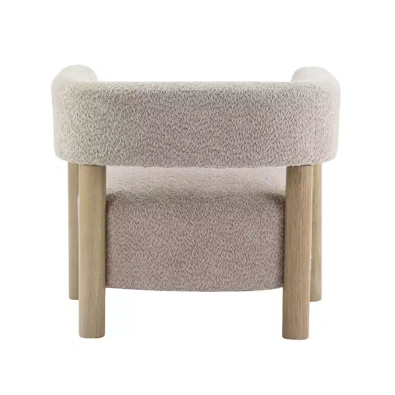 Fauteuil d'appoint rembourré en boucle Bram de Christopher Knight Home en bois d'hévéa avec dossier ouvert incurvé