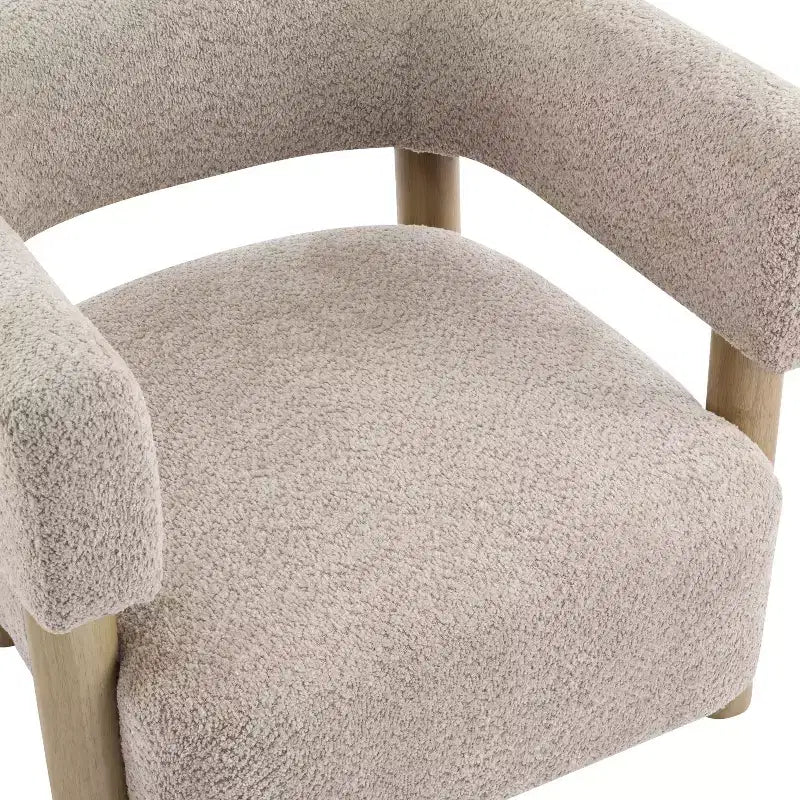 Fauteuil d'appoint rembourré en boucle Bram de Christopher Knight Home en bois d'hévéa avec dossier ouvert incurvé