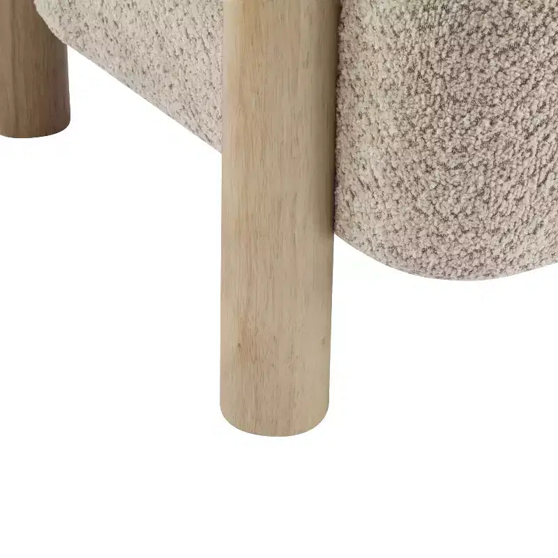 Fauteuil d'appoint rembourré en boucle Bram de Christopher Knight Home en bois d'hévéa avec dossier ouvert incurvé