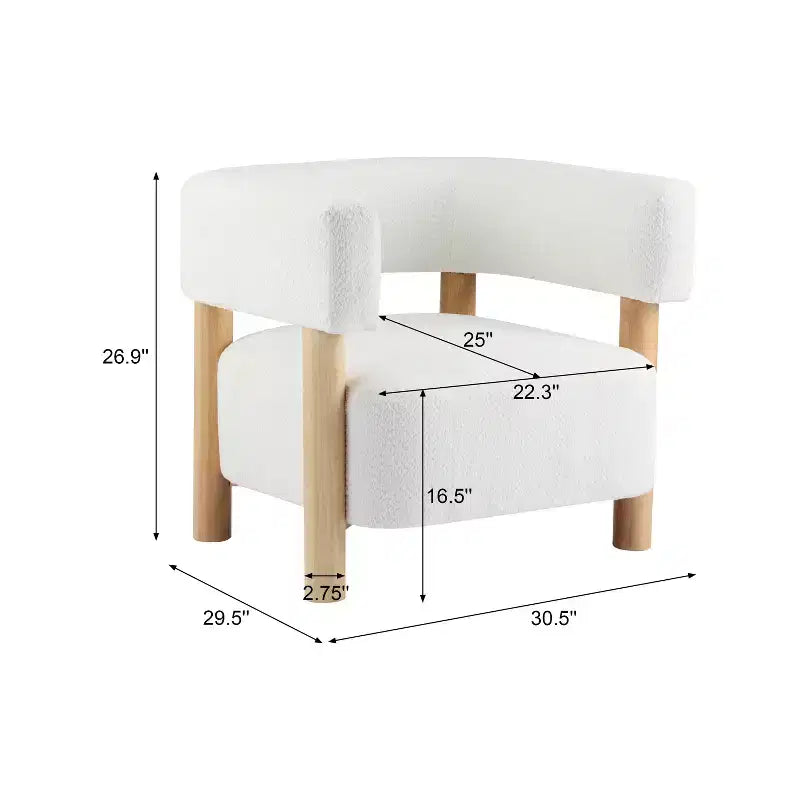 Fauteuil d'appoint rembourré en boucle Bram de Christopher Knight Home en bois d'hévéa avec dossier ouvert incurvé