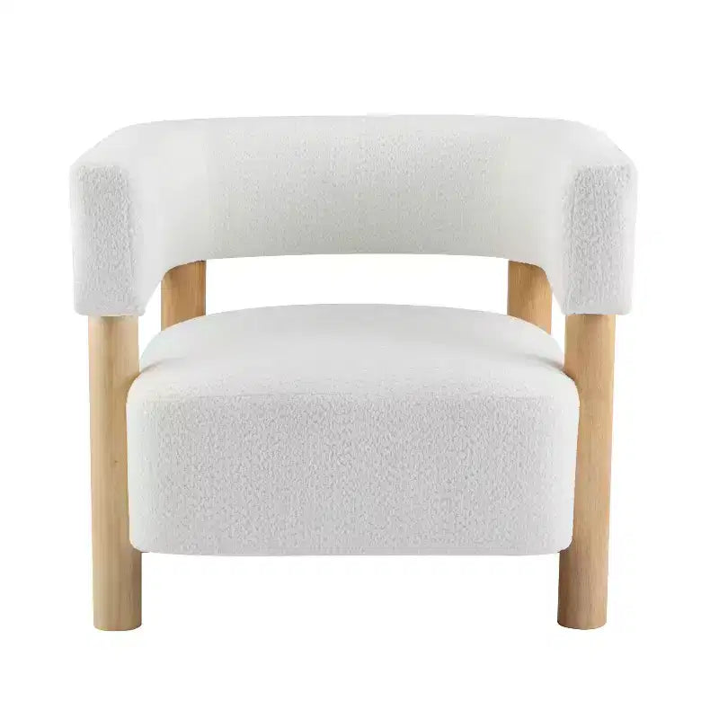Fauteuil d'appoint rembourré en boucle Bram de Christopher Knight Home en bois d'hévéa avec dossier ouvert incurvé