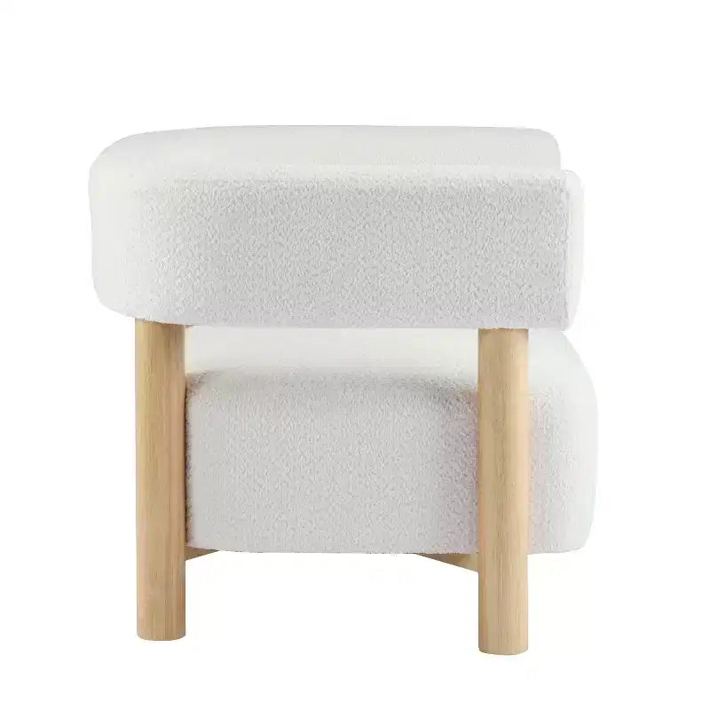 Fauteuil d'appoint rembourré en boucle Bram de Christopher Knight Home en bois d'hévéa avec dossier ouvert incurvé
