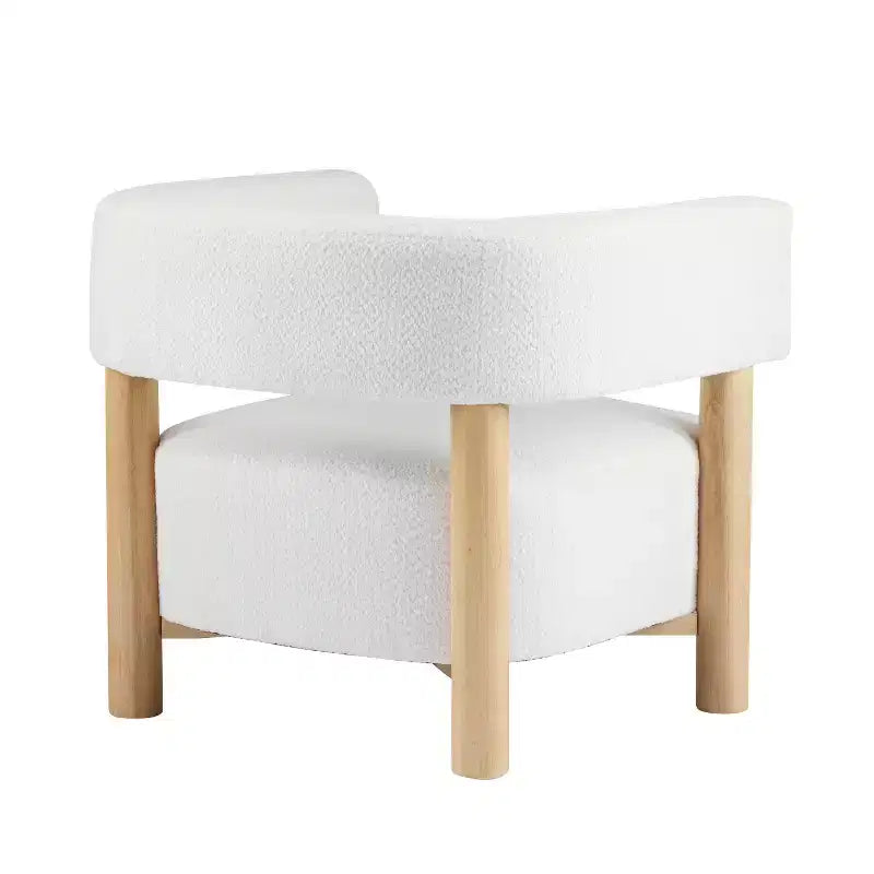 Fauteuil d'appoint rembourré en boucle Bram de Christopher Knight Home en bois d'hévéa avec dossier ouvert incurvé