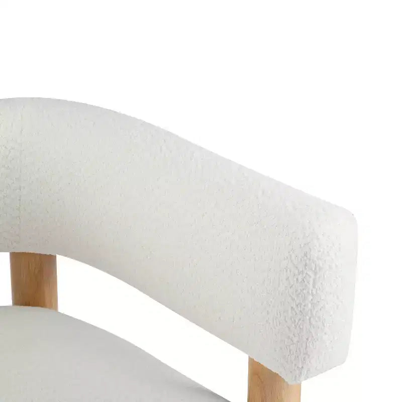 Fauteuil d'appoint rembourré en boucle Bram de Christopher Knight Home en bois d'hévéa avec dossier ouvert incurvé
