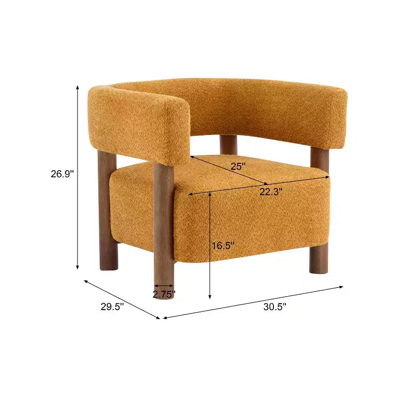 Fauteuil d'appoint rembourré en boucle Bram de Christopher Knight Home en bois d'hévéa avec dossier ouvert incurvé