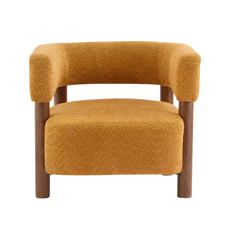 Fauteuil d'appoint rembourré en boucle Bram de Christopher Knight Home en bois d'hévéa avec dossier ouvert incurvé