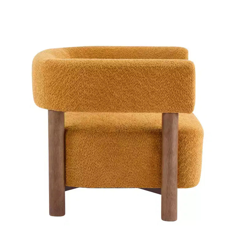 Fauteuil d'appoint rembourré en boucle Bram de Christopher Knight Home en bois d'hévéa avec dossier ouvert incurvé