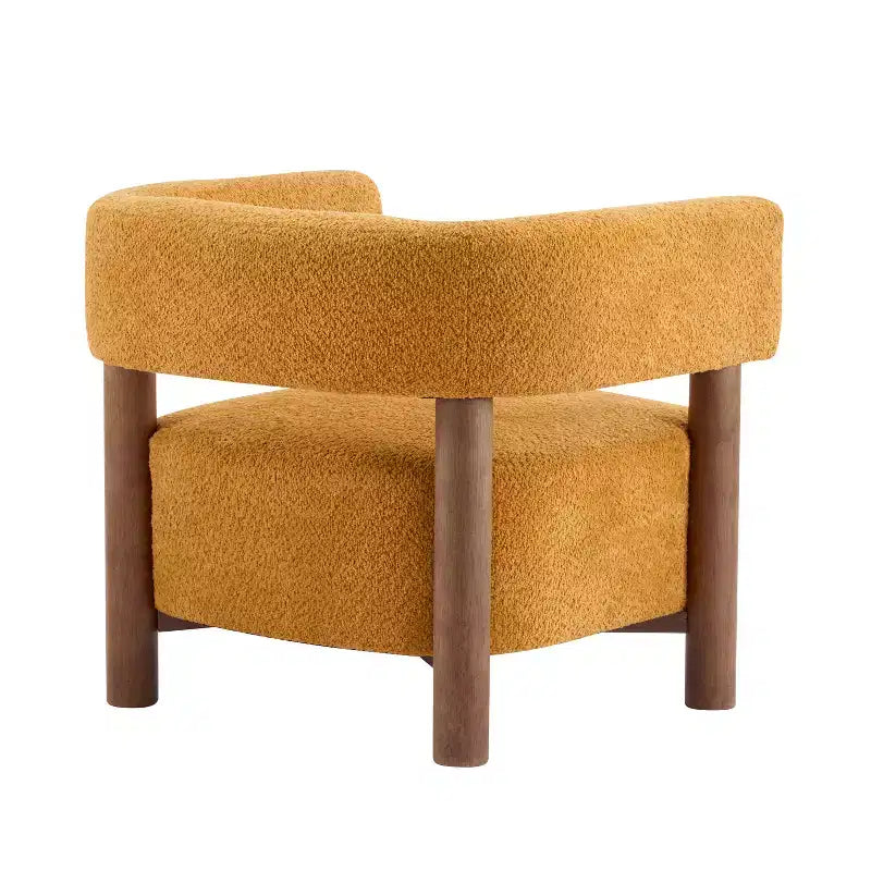 Fauteuil d'appoint rembourré en boucle Bram de Christopher Knight Home en bois d'hévéa avec dossier ouvert incurvé