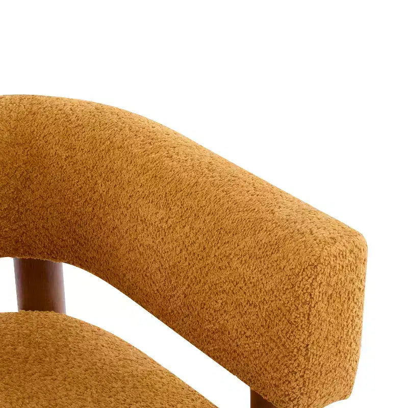 Fauteuil d'appoint rembourré en boucle Bram de Christopher Knight Home en bois d'hévéa avec dossier ouvert incurvé
