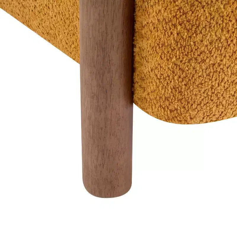 Fauteuil d'appoint rembourré en boucle Bram de Christopher Knight Home en bois d'hévéa avec dossier ouvert incurvé