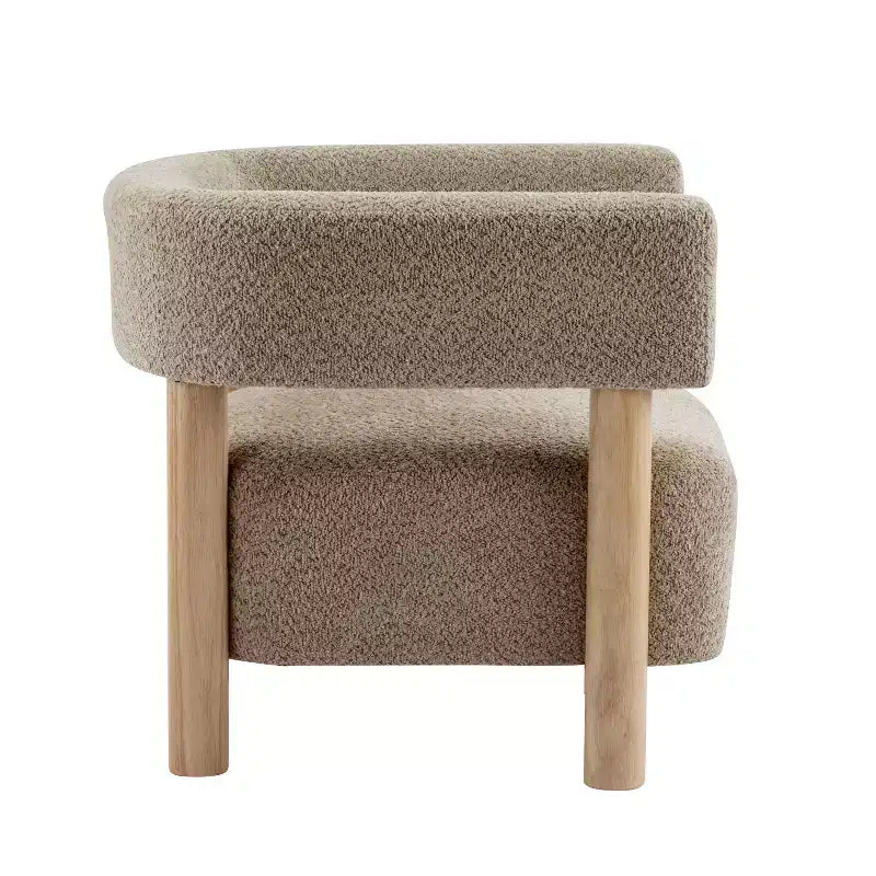 Fauteuil d'appoint rembourré en boucle Bram de Christopher Knight Home en bois d'hévéa avec dossier ouvert incurvé