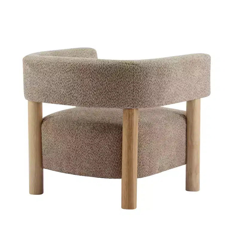 Fauteuil d'appoint rembourré en boucle Bram de Christopher Knight Home en bois d'hévéa avec dossier ouvert incurvé