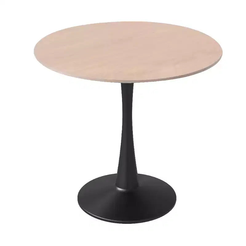 Table de salle à manger ronde LeisureMod Bristol 27, plateau en pierre frittée, piédestal en acier noir, table de café d'appoint pour cuisine et petits espaces