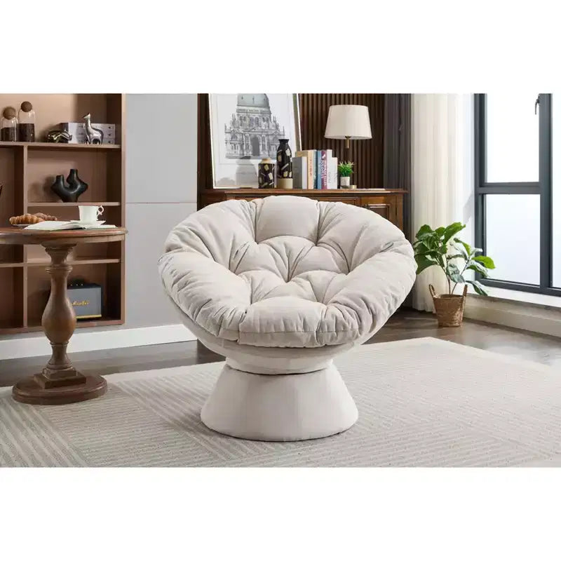 Fauteuils d'appoint Okak pour chambre à coucher, fauteuil pivotant à 360°, fauteuil d'appoint moderne surdimensionné pour salon