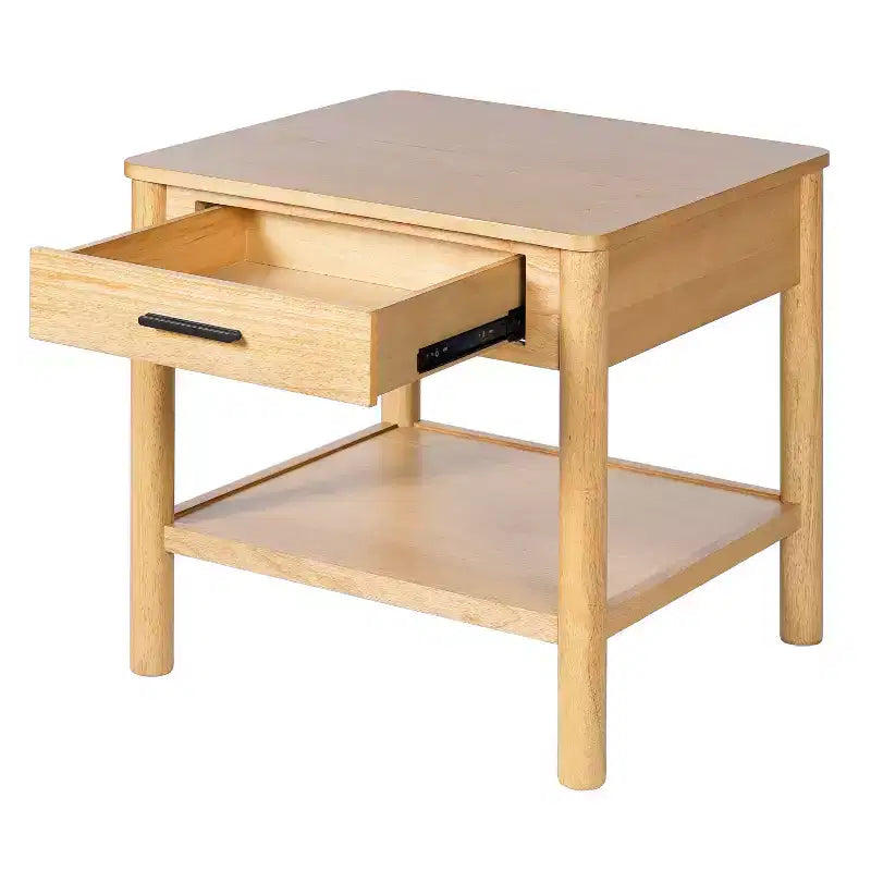 Table d'appoint rectangulaire Christopher Knight Home Orvian en bois d'hévéa avec tiroir