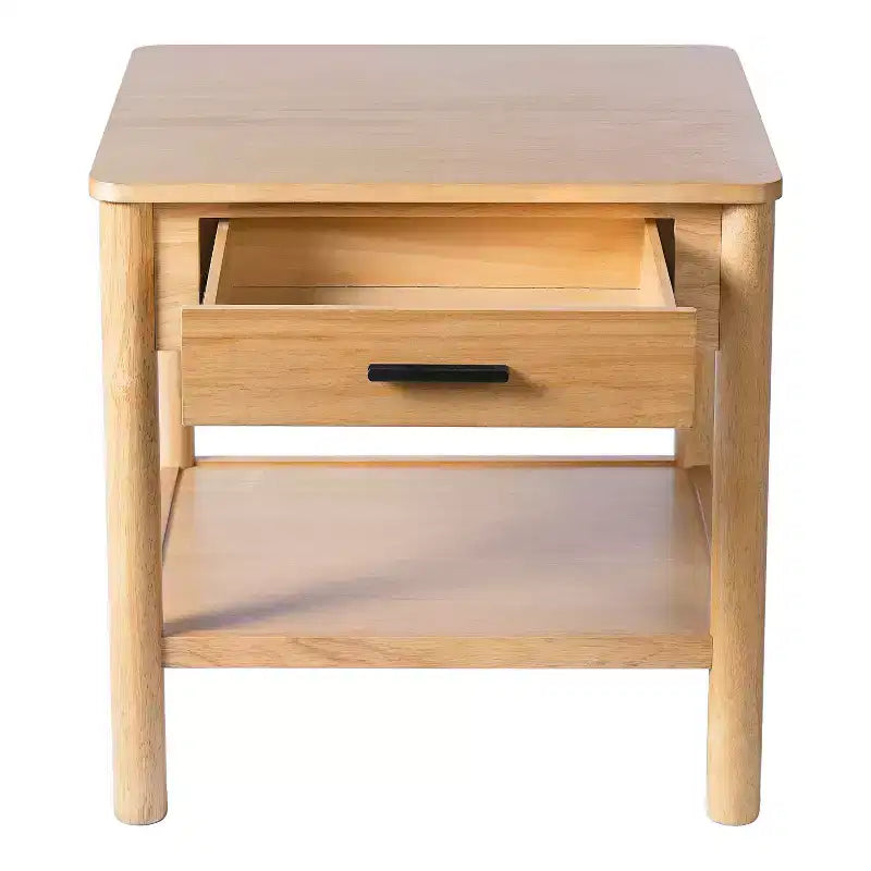 Table d'appoint rectangulaire Christopher Knight Home Orvian en bois d'hévéa avec tiroir