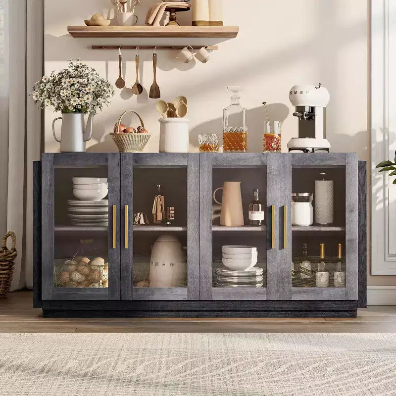 AMERLIFE Buffet de cuisine, meuble d'appoint bicolore