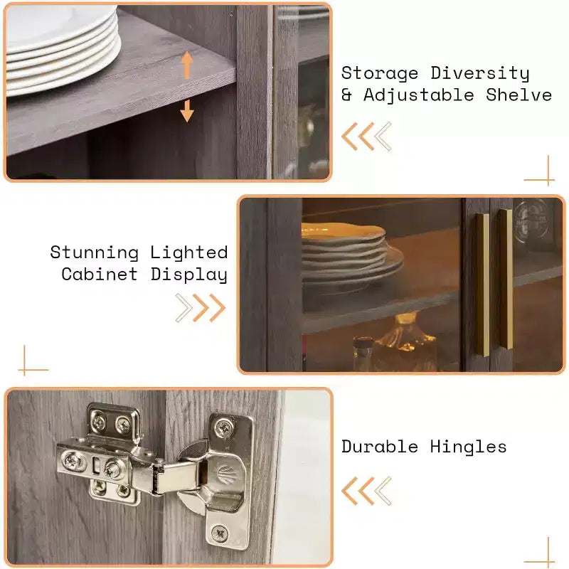 AMERLIFE Buffet de cuisine, meuble d'appoint bicolore