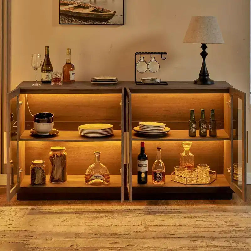 AMERLIFE Buffet de cuisine, meuble d'appoint bicolore