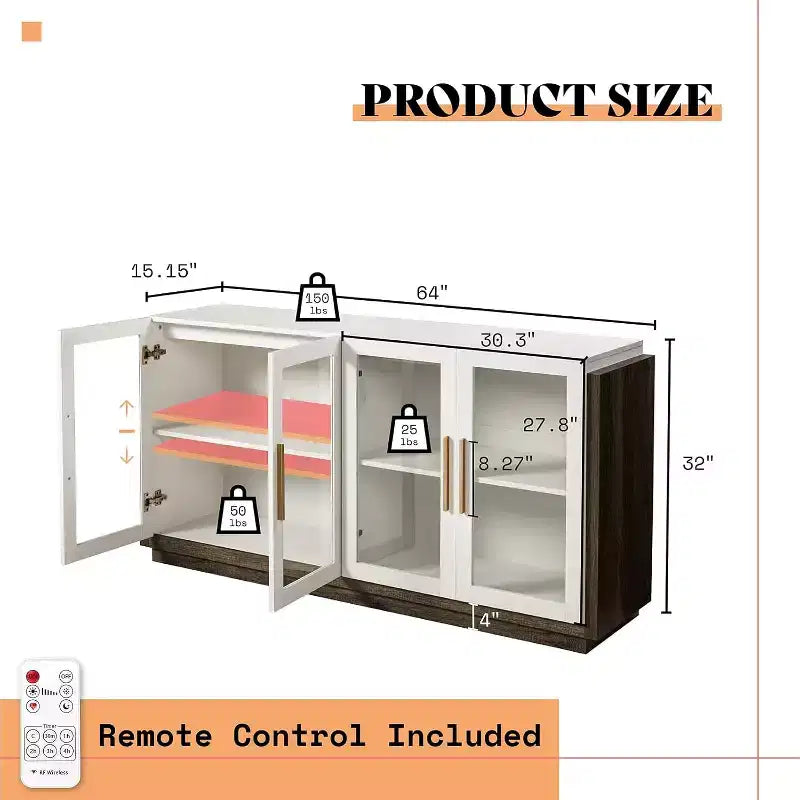 AMERLIFE Buffet de cuisine, meuble d'appoint bicolore
