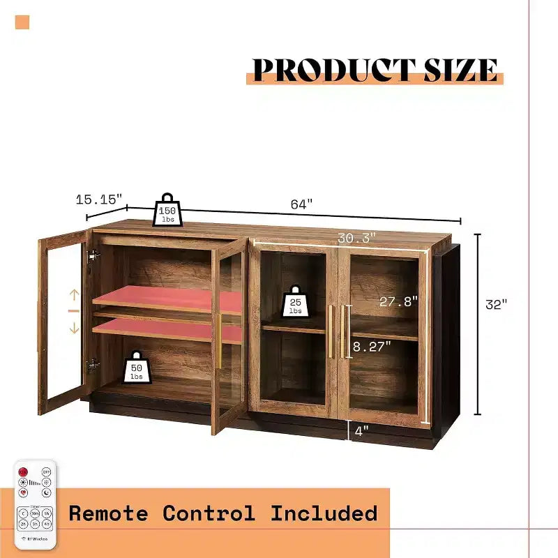 AMERLIFE Buffet de cuisine, meuble d'appoint bicolore