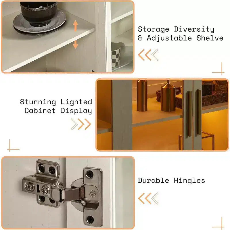 AMERLIFE Buffet de cuisine, meuble d'appoint bicolore