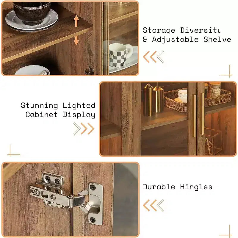 AMERLIFE Buffet de cuisine, meuble d'appoint bicolore
