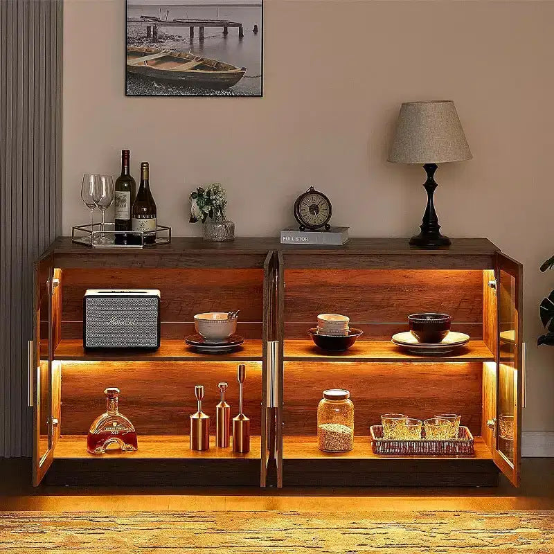 AMERLIFE Buffet de cuisine, meuble d'appoint bicolore