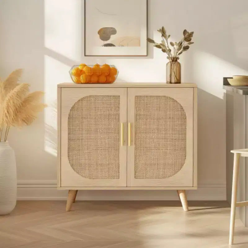 Bahut de rangement, meuble de salle de bain accent, avec deux portes et 4 compartiments de rangement