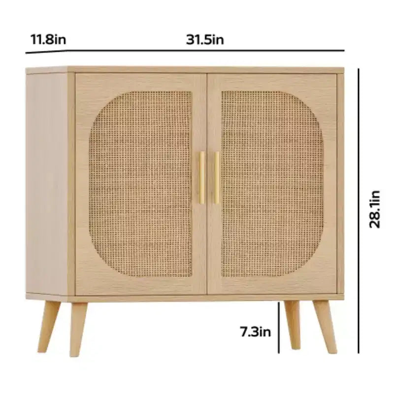 Bahut de rangement, meuble de salle de bain accent, avec deux portes et 4 compartiments de rangement