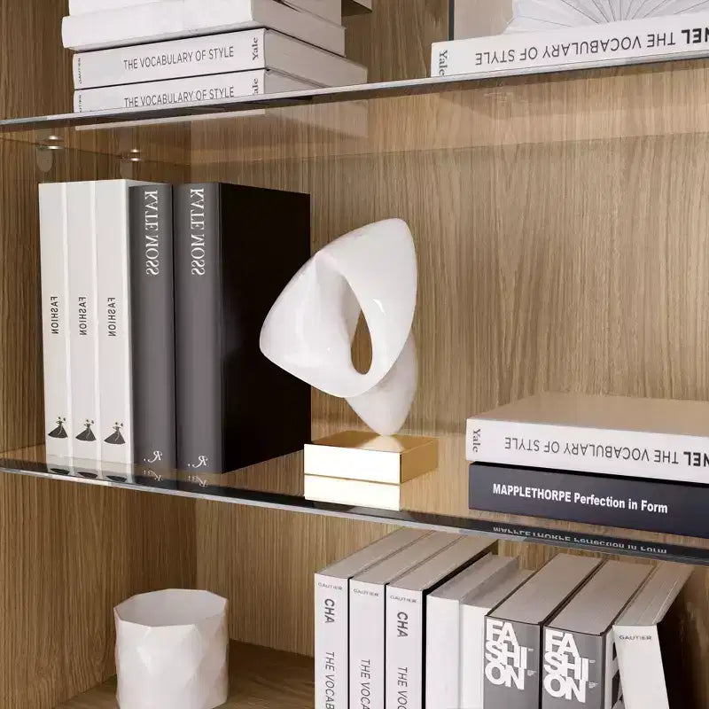 Meuble de rangement décoratif/vitrine en bois grainé avec porte vitrée, 72 pouces de hauteur, offrant suffisamment d'espace pour 12 étagères