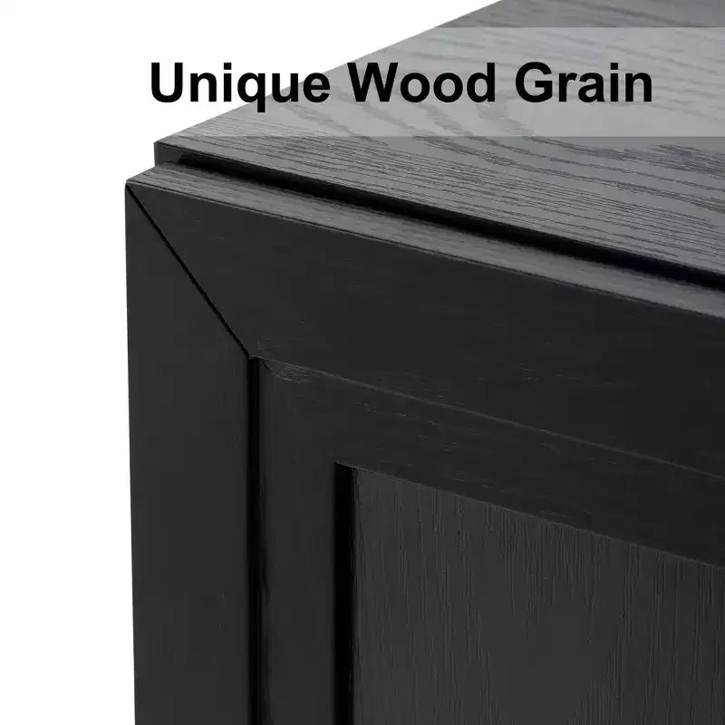 Meuble de rangement noir moderne avec étagères et portes - Organisez votre espace avec style