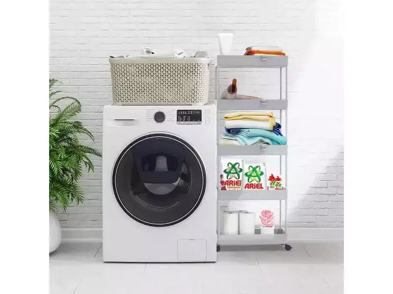 ACOINEL Chariot roulant à 5 niveaux, Chariot de rangement pour salle de bain, Unité d'étagères mobiles à tiroirs coulissants, Noir