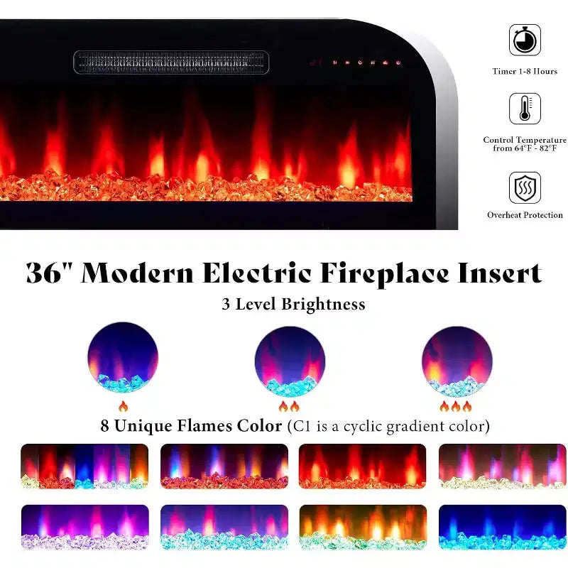 Meuble TV AMERLIFE avec 70 lumières LED, portes abattantes et décoration d'angle en verre