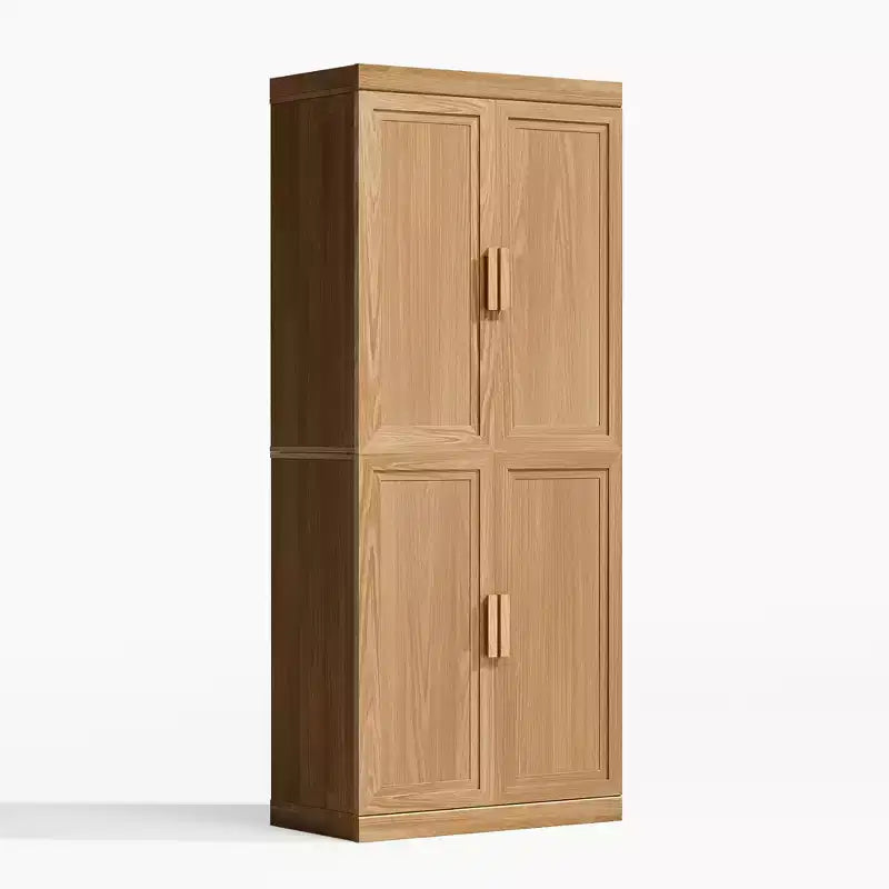 Armoire d'appoint en bois 72x31x16 de couleur naturelle, meuble de rangement avec étagères réglables pour cuisine, chambre à coucher, entrée, salon, salle à manger