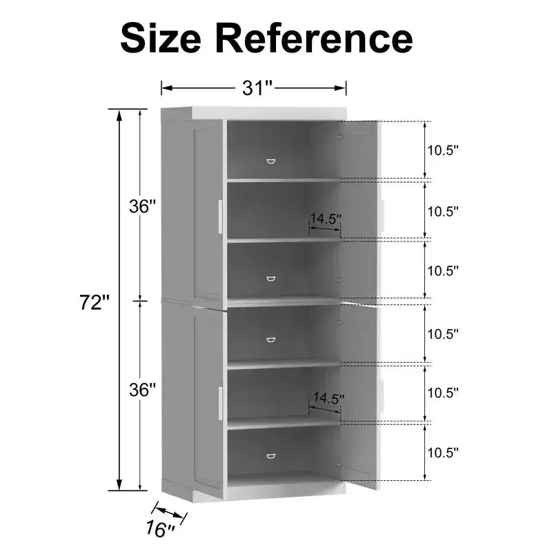 Armoire d'appoint en bois 72x31x16 de couleur naturelle, meuble de rangement avec étagères réglables pour cuisine, chambre à coucher, entrée, salon, salle à manger