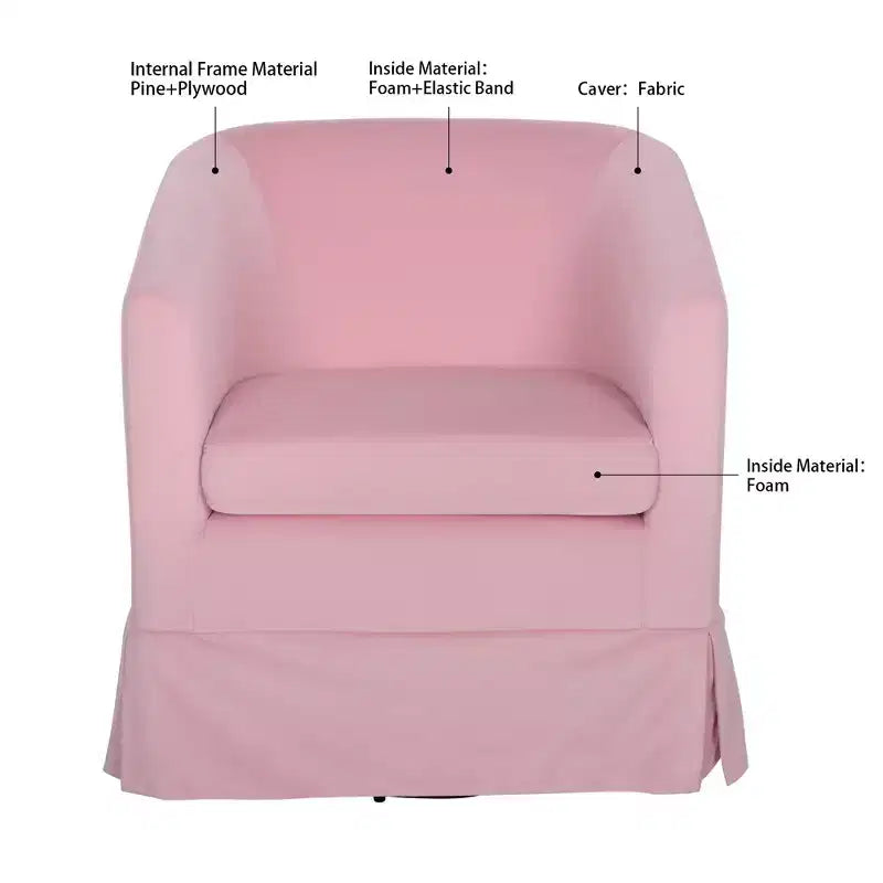 Fauteuil pivotant moderne Okak, 69,5 cm de large, fauteuil rembourré pour salon, chambre à coucher