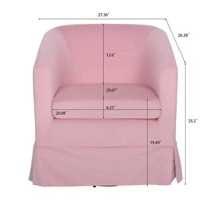 Fauteuil pivotant moderne Okak, 69,5 cm de large, fauteuil rembourré pour salon, chambre à coucher