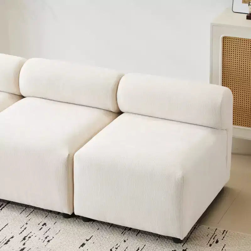Christopher Knight Home Fermin 78 Canapé d'angle modulable moderne 3 places à dossier rond