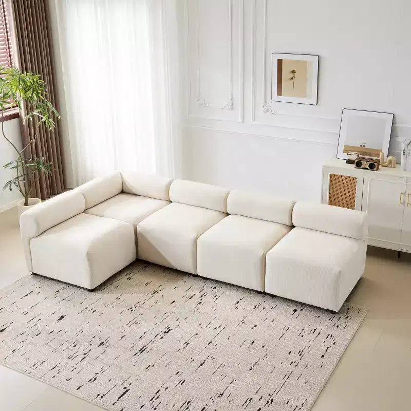 Christopher Knight Home Fermin Canapé Sectionnel Modulable 5 Pièces Moderne avec Dossier Arrondi
