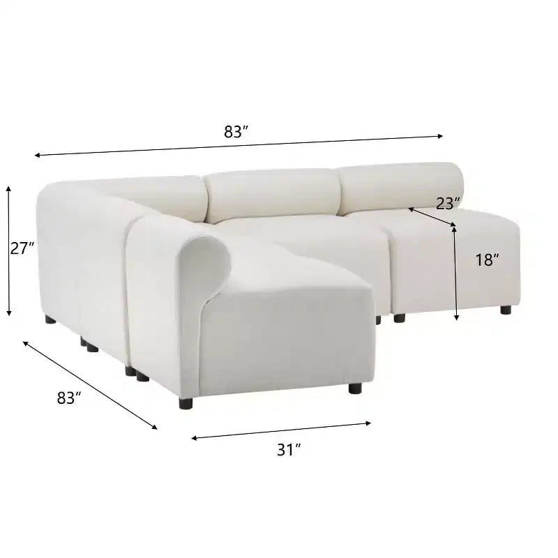 Christopher Knight Home Fermin Canapé Sectionnel Modulable 5 Pièces Moderne avec Dossier Arrondi